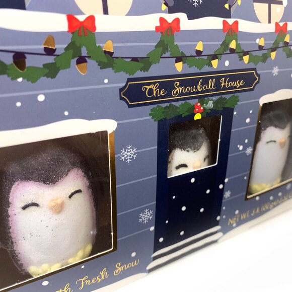 Asquith & Somerset "Snowball House" 3 Penguin-Shaped Bath Fizzer Gift Set - NEW - Picture 3 of 6
